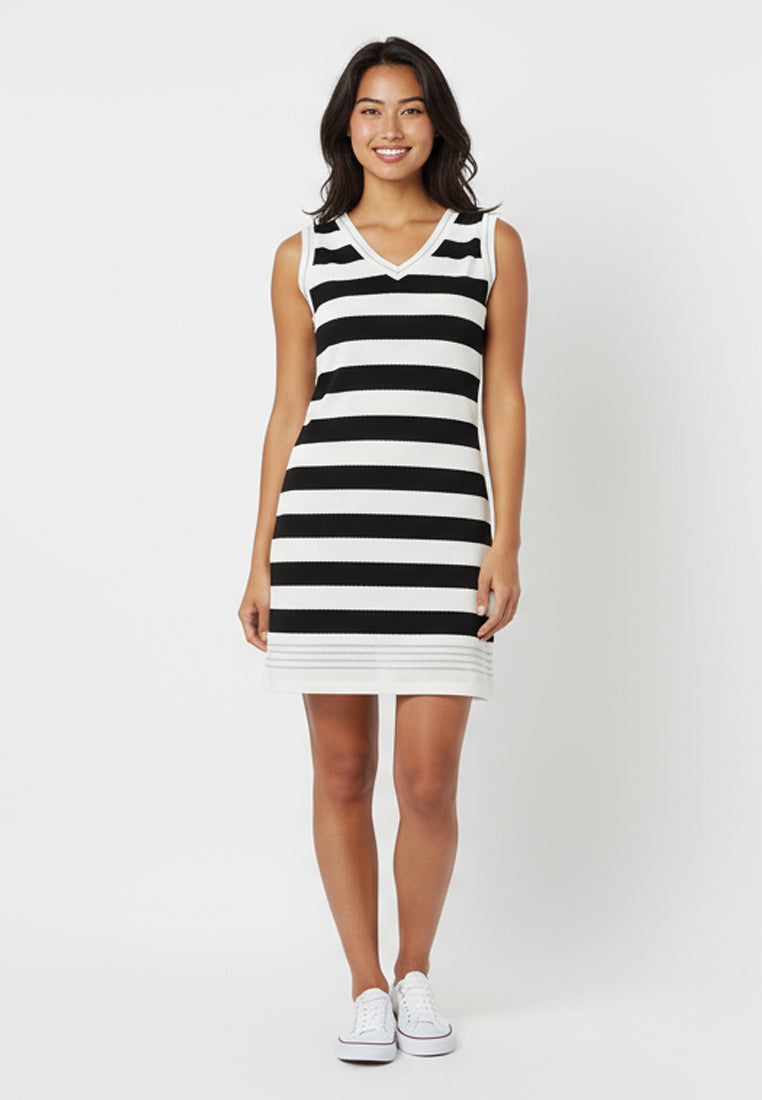 Nazreen Striped Popcorn Dress